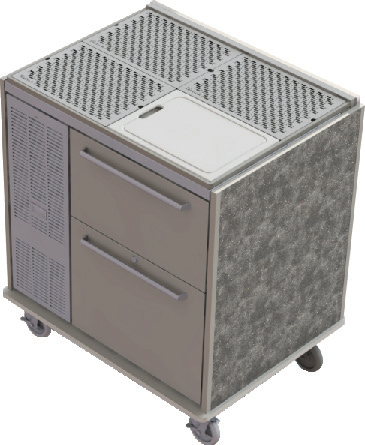 Product image #5 for Perlick Signature Series Mobile Bar Refrigerated Cabinet with 2 Drawers, Drainboard Top, 7.4 Cu. Ft.