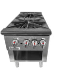 Thumbnail image #1 for Connerton CSP-2-18-3 Gas Stock Pot Stove, 3-Ring Cast-Iron Burner, Stainless Steel, 18"W x 43.5"D x 24"H