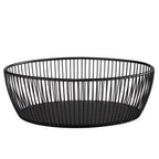 Thumbnail image #1 for Libbey APS Germany - Svart APS 30423 Oval Black Metal Serving Basket, 9-1/2 x 7-1/2 x 3-1/8 in