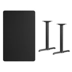 Thumbnail image #2 for Flash Furniture XU-BLKTB-3048-T0522-GG Rectangular Laminate Table, 48"W x 30"D x 31-1/8"H, Black, T-Base