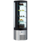 Thumbnail image #1 for USR Brands Marchia MVSR400 Refrigerated Cake Display Case, 26.8"W, Curved Glass, 4 Adjustable Shelves, Self-Contained Refrigeration