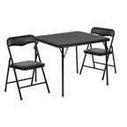 Thumbnail image #1 for Flash Furniture JB-10-CARD-BK-GG Kids' Folding Table and Chair Set, 24" Square, 20-1/4"H, Black Vinyl, 2 Chairs