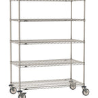Thumbnail image #1 for Metro Super Erecta SE-2448S-68-M5 Mobile Wire Shelving Unit, 48"W x 24"D x 68"H, 900 lb. capacity per unit, 1" shelf adjustment, (5) wire shelves