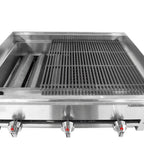 Thumbnail image #2 for Connerton RLRB-23-12R-F Gas Floor Charbroiler, 12"W x 23"D, Cast Iron Grates, Hot-Rolled Steel Radiants, Open Stand