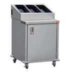 Thumbnail image #2 for Steril-Sil Company ENC24-1HP Mobile Stainless Steel Serving Counter, Enclosed Base, Holds 1 Full-Size Food Pan, 41"H