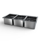 Thumbnail image #1 for NBR Equipment DI-3-162012 Three-Compartment Drop-In Sink, 54"W x 24"D x 12-5/16"H, 304 Stainless Steel