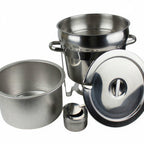 Thumbnail image #1 for Libertyware CHA7875 7 Qt Round Stainless Steel Soup Chafer with Lift-Off Cover and Gold Trim