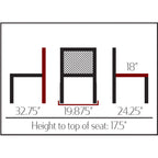 Thumbnail image #2 for Oak Street Portico CH-1006-BLK Outdoor Chair, 19.875"W x 24.25"D x 32.75"H, 17.5" seat height, 18" seat depth, 250 lbs load capacity, diamond mesh