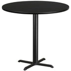 Thumbnail image #1 for Flash Furniture XU-RD-42-BLKTB-T3333B-GG Round Bar-Height Pedestal Table, 42" Diameter, Black Laminate Top, Black PVC Edge
