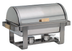 Thumbnail image #2 for Applause 8 Qt Rectangular 90° Roll-Top Chafer with Satin Finish and Brass Handles