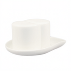 Thumbnail image #1 for CAC China Goldbook PSP-3 Porcelain Salt and Pepper Shaker Set with Saucer, 3-Piece, Bone White Case of 12