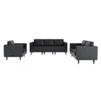 Thumbnail image #1 for Flash Furniture Hercules - Artemis ZB-8921-SET-BLK-GG 3-Piece Reception Set, Black LeatherSoft Upholstery, AC/USB/USB-C Ports