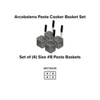 Thumbnail image #2 for Arcobaleno Pasta Equipment APCB8SET4 4-Piece Size #8 Square Stainless Steel Pasta Cooker Basket Set, 454–680 g Capacity Each