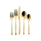 Thumbnail image #1 for Kadra Kitchenware Vikko Crown VC-152-SET 5-Piece Gold Flatware Set, 18/10 Stainless Steel, Pearl Round Case of 6
