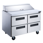 Thumbnail image #1 for Dukers Appliance Co., USA Ltd. DSP48-12-D4 48-In Sandwich/Salad Prep Table, 4 Drawers, Bottom-Mount Refrigeration, Digital Temperature Control
