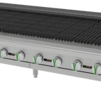 Thumbnail image #1 for Asber Emerald AERB 72 EM 72-In Countertop Gas Radiant Broiler, 12 Stainless-Steel Burners, Reversible Cast-Iron Grates