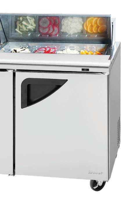 Product image #5 for Turbo Air Super Deluxe Three-Section Sandwich/Salad Prep Table Refrigerator with 18-Pan Opening