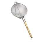 Thumbnail image #1 for TableCraft Products 1023 Reinforced Tinned Double Medium-Mesh Strainer, 11-3/4" Diameter, Wooden Handle Case of 6
