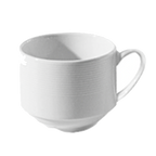 Thumbnail image #1 for Tableware Solutions USA Solar Fine Bone BCSR.30.22 Embossed Stackable Bone China Coffee & Tea Cup, 7-3/4 oz Case of 6
