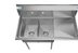 Thumbnail image #5 for KoolMore 2-Compartment Commercial Sink with Right Drainboard, Backsplash, 18-Gauge 304 Stainless Steel, 43 x 22 x 44-1/2 Inches