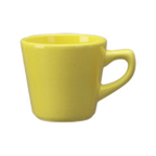 Thumbnail image #1 for International Tableware Cancun CA-1-Y Tall Ceramic Coffee Cup, 7 oz, Yellow, with Handle Case of 3 Dozen