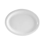 Thumbnail image #1 for CAC China Clinton NCN-14 Porcelain Oval Platter, 13" x 10-1/8" x 1-1/8", Narrow Rim, Super White 1 Dozen