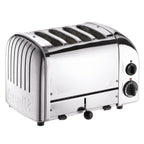 Thumbnail image #1 for Cadco CTS-4(220) 4-Slot Commercial Pop-Up Toaster, 1" Slots, Stainless Steel