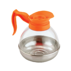 Thumbnail image #1 for Thunder Group PLCD064D Decaf Coffee Decanter, 64 oz, Polycarbonate, Stainless Steel Base, Orange Handle Case of 12