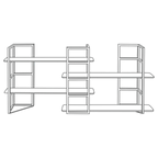 Thumbnail image #2 for Eastern Tabletop Grab n' Go ST1702L High-Rise Tabletop Corner Display, Brushed Stainless Steel, Black Glass, 2 Corners, 4 Shelves