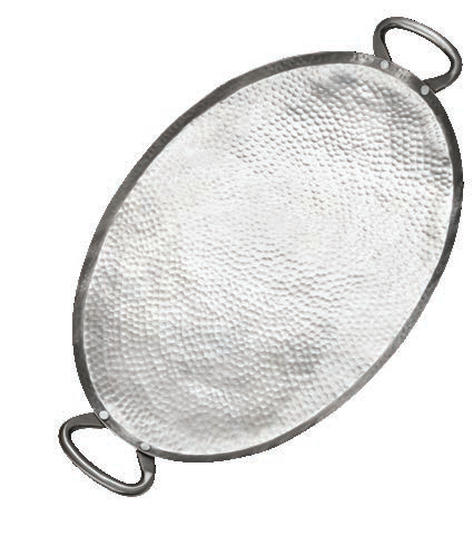 Product image #2 for American Metalcraft Oval Stainless Steel Hammered Finish Griddle Plate