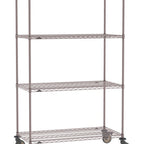 Thumbnail image #1 for Metro Super Erecta SE-3054K4-80-M4 Mobile Wire Shelving Unit, 54"W x 30"D x 80"H, 900 lbs per unit, evenly distributed1" shelf adjustment, (4) wire