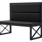 Thumbnail image #1 for ATSMFG ATS AT&S-AMWS-42-60-BLK Dining Booth, single, 60"L x 41-4/5"H, 18-7/10" seat height, black vinyl back & seat BLACK (AVC-8540), open base