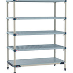 Thumbnail image #1 for Metro MetroMax Q MQ-1848GF-63-S5 Stationary Starter Polymer Shelving Unit, 5-Tier, 18"D x 48"W x 63"H