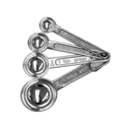 Thumbnail image #1 for Thunder Group ALMC001 Aluminum Measuring Spoon Set, 4 Sizes: 1 Tbsp, 1 Tsp, 1/2 Tsp, 1/4 Tsp Case of 288
