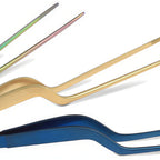 Thumbnail image #2 for JB Prince U154 B Offset Fine-Tip Stainless Steel Tweezer, 7-4/5"L, Blue