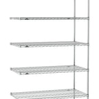 Thumbnail image #1 for Metro Super Erecta SE-1854C-74-A5 Wire Add-On Shelving Unit, Chrome, 5 Shelves, 54"W x 18"D x 74"H