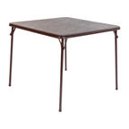 Thumbnail image #1 for Flash Furniture JB-2-BR-GG Folding Card Table, 33-1/2"W x 33-1/2"D x 27-3/4"H, Brown Padded Vinyl Top