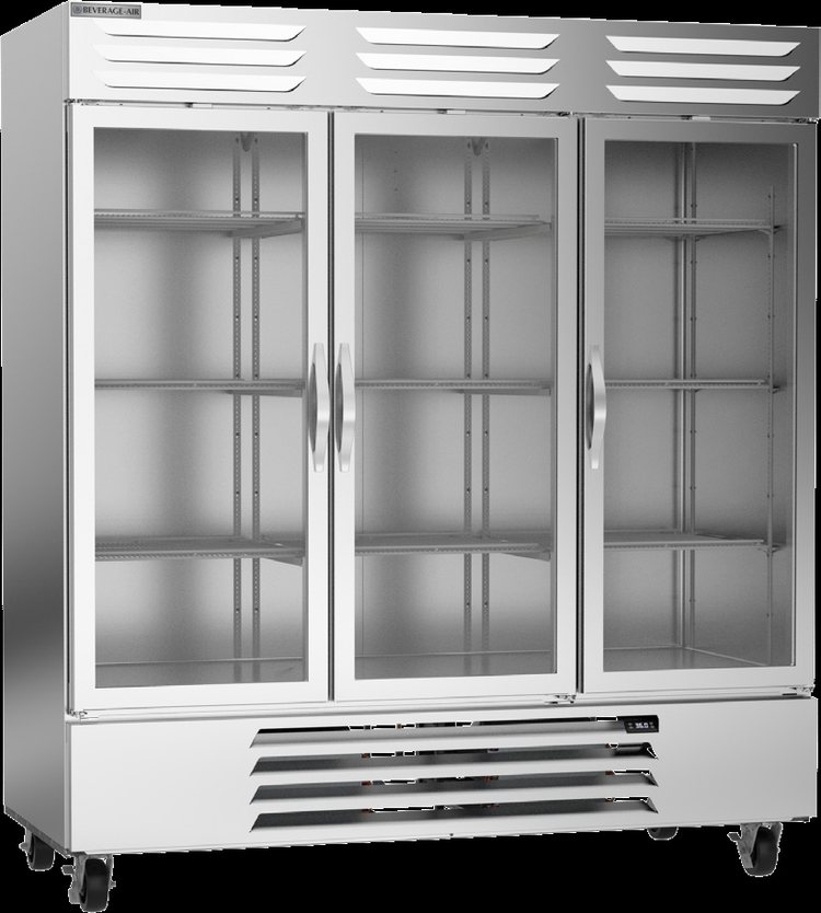 Product image #6 for Beverage-Air Vista Series 3-Section Glass Door Bottom-Mount Reach-In Refrigerator