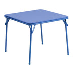 Thumbnail image #1 for Flash Furniture JB-TABLE-GG Kids' Folding Table, 24 x 24 x 20-1/4 in, Padded Vinyl Top, Blue Metal Legs