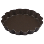 Thumbnail image #1 for JB Prince M123B 80NS Fluted Round Tartlette Pan, 3-1/8" Diameter x 3/8" High, Non-Stick