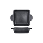 Thumbnail image #1 for Tuxton China Forge DBS-100 Square Vitrified China Casserole Dish, 10 oz, Black, with Handles Case of 2 Dozen