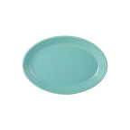 Thumbnail image #1 for Tuxton China Concentrix CIH-0962 Ceramic Oval Platter, 9-3/4" x 7", Coupe Rim, Island Blue Case of 2 Dozen