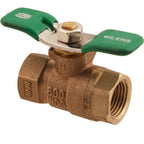 Thumbnail image #1 for AllPoints Foodservice Parts & Supplies 1171357 Heavy-Duty Lead-Free Brass Ball Valve, 1/2" NPT, 1" Hex