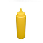 Thumbnail image #1 for CAC China SQBT-8Y Yellow Plastic Squeeze Bottle, 8 oz, Open Tip, Standard Cap Case of 12