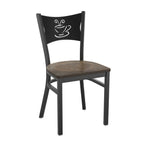 Thumbnail image #1 for Flash Furniture Hercules XU-DG-60099-COF-ACPW-GG Restaurant Chair, Metal Back with Coffee Cutout, Antique Copper Plywood Seat