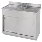 Thumbnail image #1 for IMC/Teddy BCS-36144 Enclosed Stainless Steel Base Cabinet, 144"W x 36"D x 36"H, 4 Sliding Doors, Adjustable Shelf
