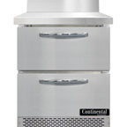 Thumbnail image #1 for Continental Refrigerator SW27NBS-FB-D 27.5" 1-Section Worktop Refrigerator, 2 Drawers, Front-Breathing, Stainless Steel Top