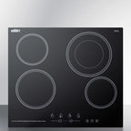 Thumbnail image #5 for Summit Commercial CR4B23T5B 23-1/4-Inch Built-In 4-Burner Radiant Electric Cooktop, Black Ceramic Glass, Digital Touch Controls