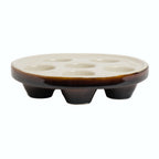 Thumbnail image #1 for Steelite Diversified Ceramics HL11660ALBB 6-Compartment China Escargot Dish, 6.75 x 1.5 in, Brown and White 1 Dozen