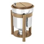 Thumbnail image #1 for Eastern Tabletop 3107PLRZ 7 qt Stainless Steel Marmite Soup Chafer with Hinged Cover, Bronze Finish